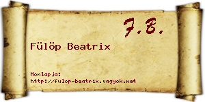 Fülöp Beatrix névjegykártya