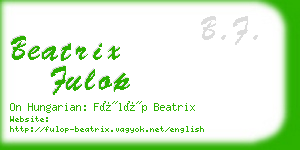 beatrix fulop business card